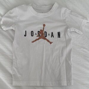 Jordan Kids White Tee with Black and Brown Logo